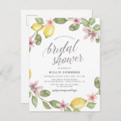 Waterverf Citroen Groene Tuintjes Moderne Bruidsdo Uitnodiging Briefkaart (Voorkant / Achterkant)