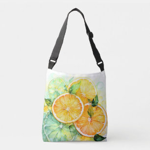 Waterverf Citroen Sinaasappel Limoen Botanische Ke Crossbody Tas