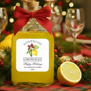 Waterverf Citroen Thuisgemaakte Limoncello Vakanti Vierkante Sticker