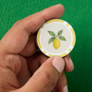 Waterverf citroen verjaardag poker chips