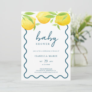 Waterverf Citroen Zomer Baby Shower Uitnodiging