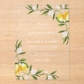 waterverf citroenblad bruiloft acryl uitnodigingen