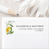 Waterverf citroenbladadreslabel etiket (Insitu)