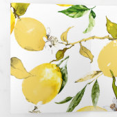 Waterverf citroenen 17 drieluik wenskaart (Binnenzijde eerst)