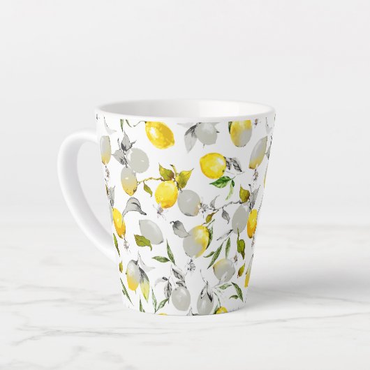 Waterverf citroenen 21 latte mok (Linkerhoek)