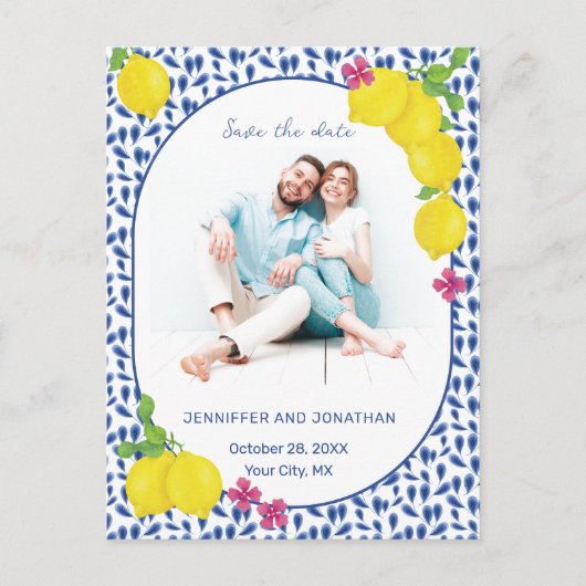 WATERVERF CITROENEN BEWAAR HET DATUM BRIEFKAART (Voorkant)