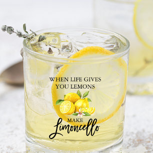 Waterverf Citroenen Borstel Script Limoncello Glas