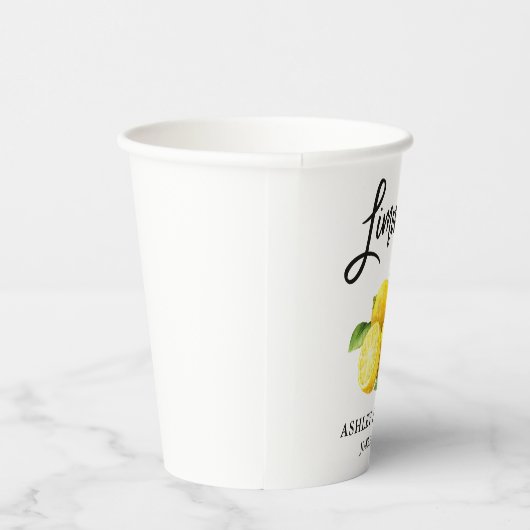 Waterverf Citroenen Borstel Script Limoncello Papieren Bekers (Rechts)