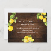 Waterverf citroenen bruiloft details op rustiek ho save the date (Achterkant)