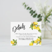 Waterverf citroenen bruiloft details typografie save the date (Staand voorkant)