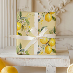 Waterverf citroenen citrus verjaardagsfeestje cadeaupapier