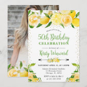 Waterverf Citroenen en Bloemen 50ste verjaardag Kaart (Voorkant / Achterkant)