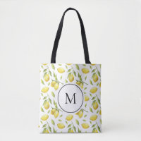 Waterverf Citroenen en groen Patroon Monogram