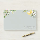 Waterverf Citroenen en olijven Sage Green Post-it® Notes (Op bureau)