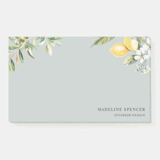 Waterverf Citroenen en olijven Sage Green Post-it® Notes (Voorkant)