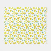 Waterverf citroenen fleece deken (Voorkant (Horizontaal))