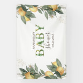 Waterverf Citroenen Groen Baby shower Spandoek (Verticaal)