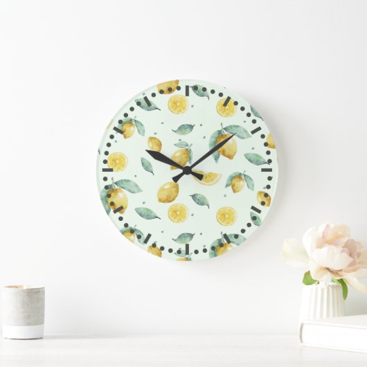 Waterverf citroenen grote klok (Huis)