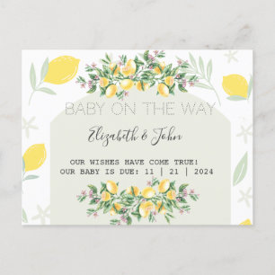 Waterverf citroenen Lijst Aankondigingskaart