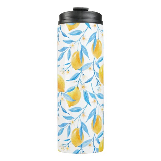 Waterverf citroenen: met de hand getekend. thermosbeker (Voorkant)