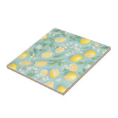 Waterverf Citroenen - Mint Lemon Pattern Tegeltje (Zijkant)
