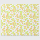 Waterverf citroenen natuur vers geel cadeaupapier (Vlak)