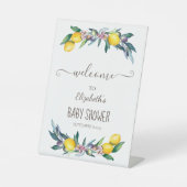 Waterverf citroenen Olijven Reclamebord Met Voetstuk (Voorkant)