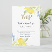 Waterverf citroenen RSVP Invitation Kaart (Staand voorkant)