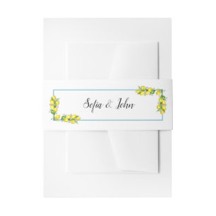 Waterverf citroenen Weddenschap Uitnodigingen Wikkel