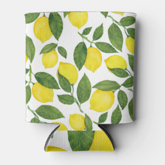 Waterverf citroenen: Zomerfruitpatroon Blikjeskoeler