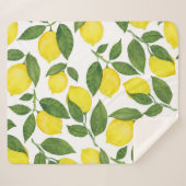 Waterverf citroenen: Zomerfruitpatroon Sherpa Deken (Voorkant (horizontaal))