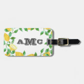  Waterverf citroenmonogram Bagagelabel (Voorkant horizontaal)