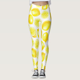 Waterverf-citroenontwerp Leggings