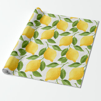 Waterverf citroenpatroon cadeaupapier