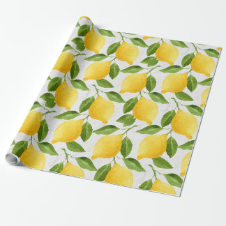 Waterverf citroenpatroon cadeaupapier