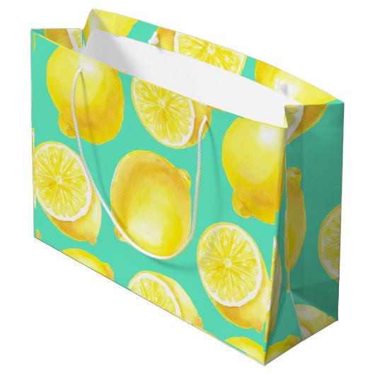 Waterverf citroenpatroon groot cadeauzakje (Achterkant Gekanteld)