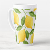 Waterverf citroenpatroon latte mok (Linkerhoek)