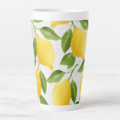 Waterverf citroenpatroon latte mok (Voorkant)