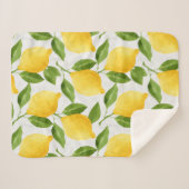 Waterverf citroenpatroon sherpa deken (Voorkant (horizontaal))