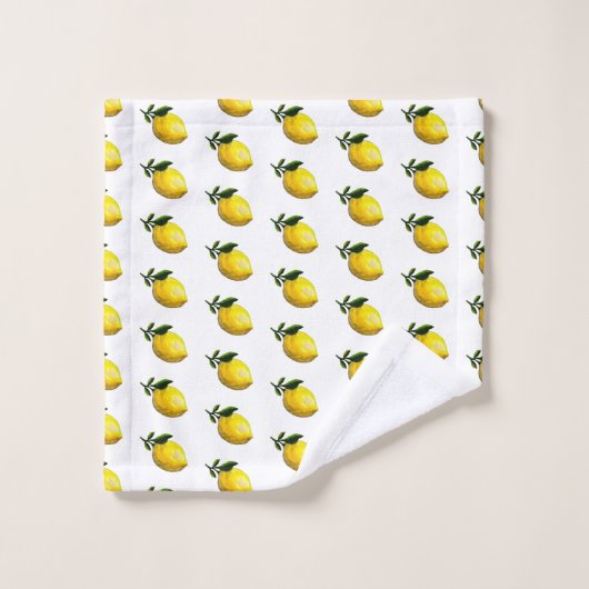 Waterverf citroenschilderen bad handdoek (Wasdoekje)