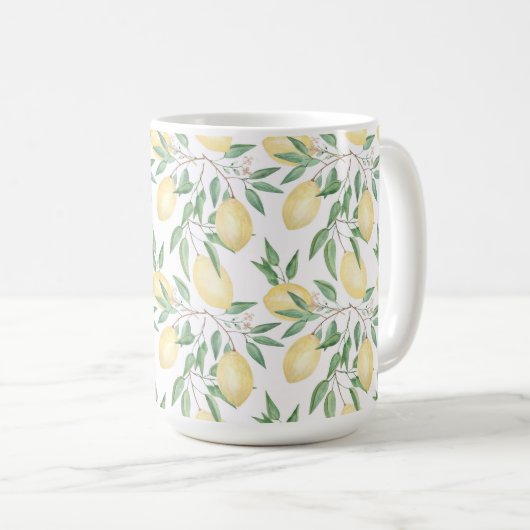 Waterverf citroenvruchtencitrusvruchten koffiemok (Voorkant rechts)