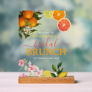 Waterverf Citrus Bruids Brunch Vrijgezellenfeest Acryl Bord