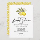 Waterverf Citrus Citroen Bruidsdouche Kaart (Voorkant / Achterkant)