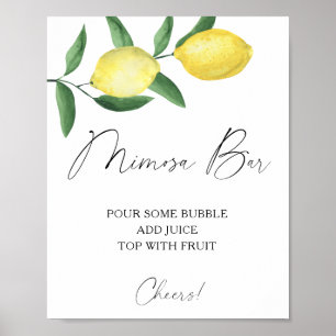 Waterverf citrus citroen - mimosa bar poster