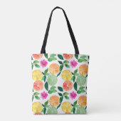 Waterverf Citrus Fruit Floral Pattern Draagtas (Achterkant)