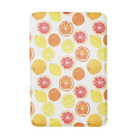 Waterverf Citrus Fruit Pattern Badmat (Voorkant Verticaal)