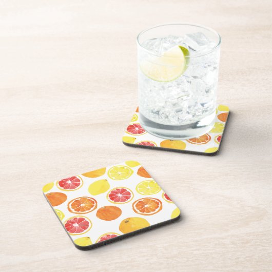 Waterverf Citrus Fruit Pattern Bier Onderzetter (Rechterzijde)