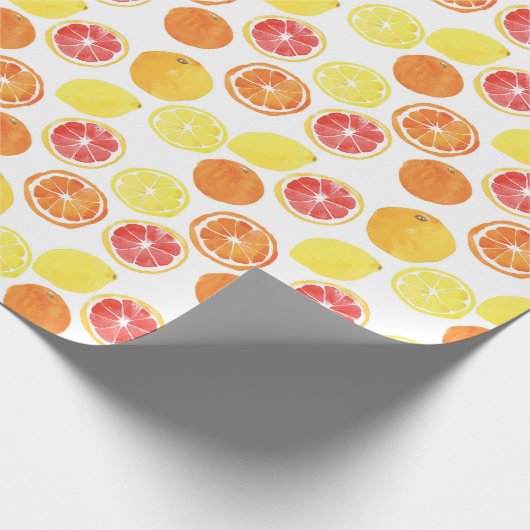Waterverf Citrus Fruit Pattern Cadeaupapier (Hoek)