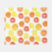 Waterverf Citrus Fruit Pattern Fleece Deken (Voorkant (Horizontaal))