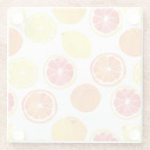 Waterverf Citrus Fruit Pattern Glazen Onderzetter (Achterkant)